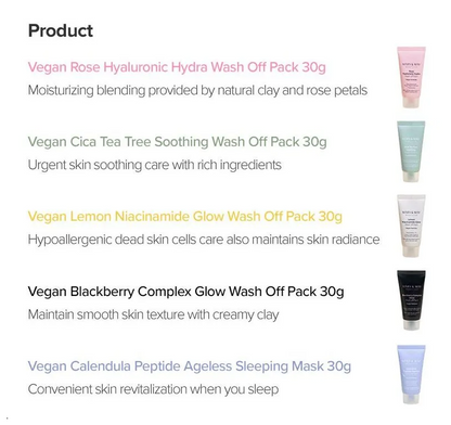 Mary&May Vegan Wash Off Mask Mini Gift Set