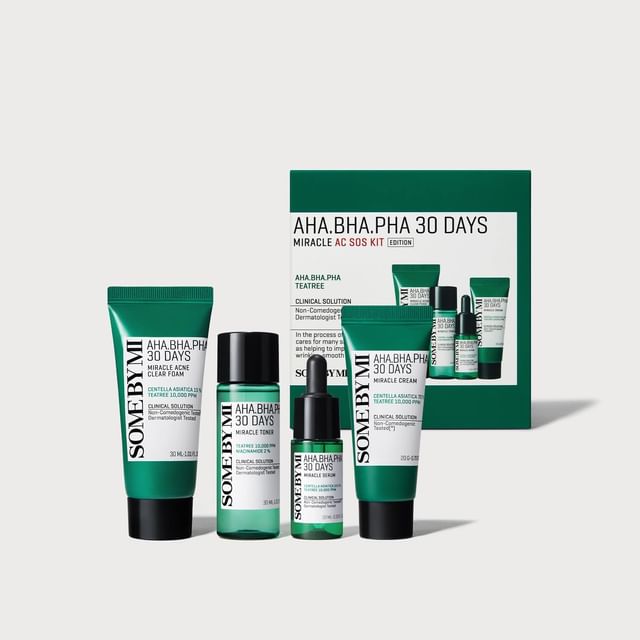 AHA, BHA, PHA 30 Days Miracle AC SOS Kit [2024 Version - 4 pcs] by SOME BY MI